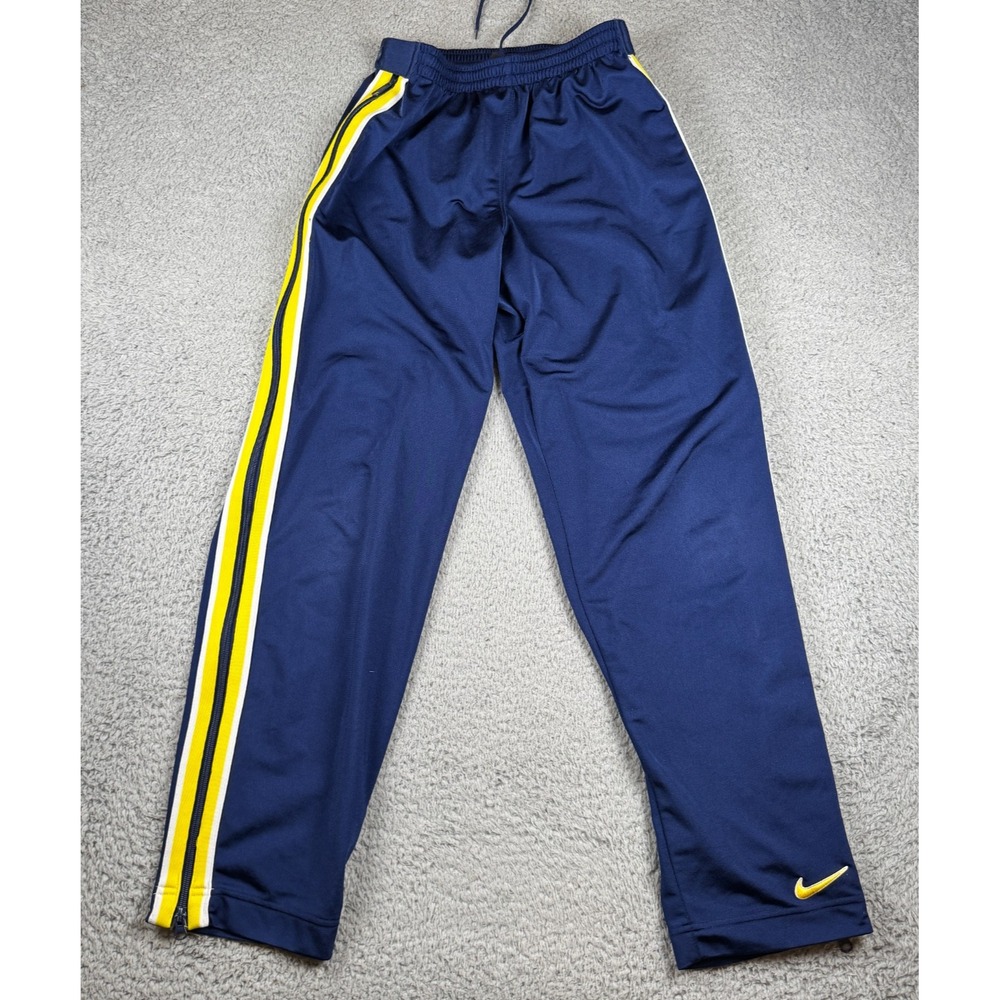 Vintage 90s Nike Track Pants Youth XL Michigan Wolverines Full Side Zip‎ Swoosh
